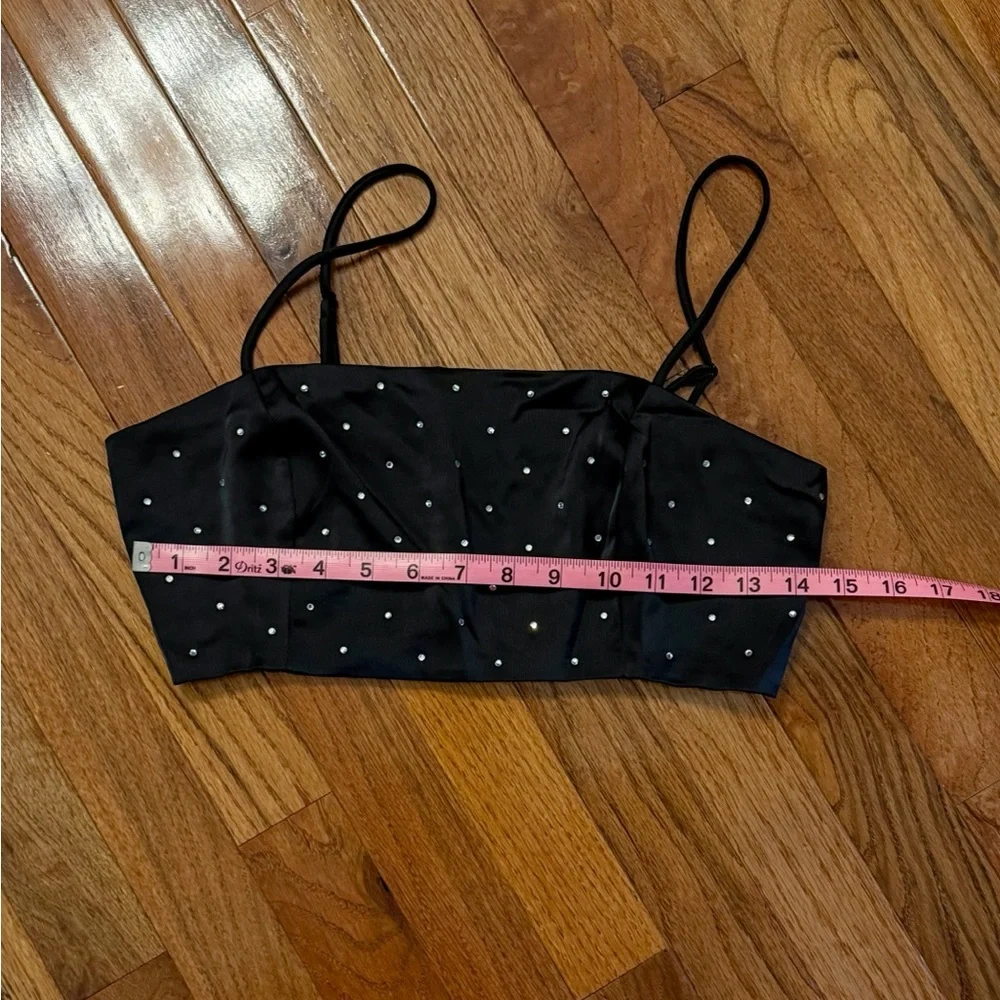 House of Harlow 1960 Satin Top with Rhinestones - Picture 6 of 7